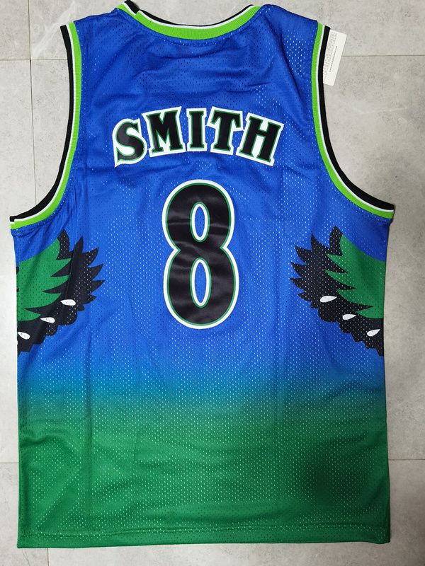 Men Atlanta Hawks 8 Smith Blue green Throwback NBA Jerseys